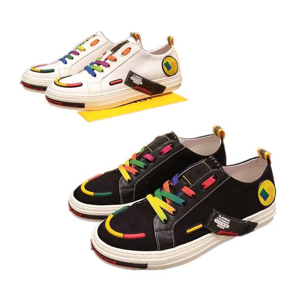 

2020 new designer luxury series outdoor leather brand casual shoes multi-color stitching sneakers soft and comfortable, Black
