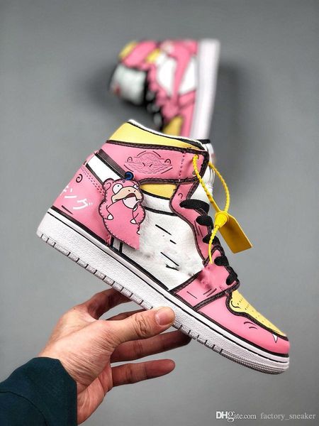 

1 high womens basketball shoes pink in a popular and stunned beast pink goose egg yolk body with the current sport designer sneaker, White;red