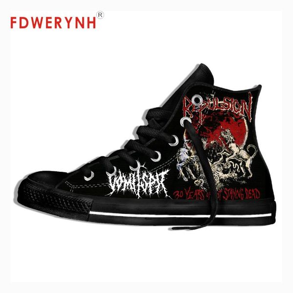 

men walking shoes canvas casual shoes repulsion band metal music customize pattern color high lace up footwear for