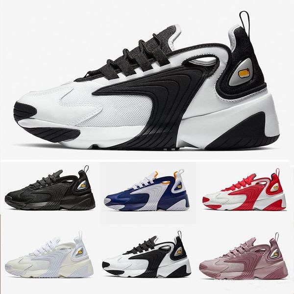 

2019 designer m2k tekno zoom 2k running shoes for mens women triple black white creamy race red royal blue sports sneakers trainers 36-45, White;red