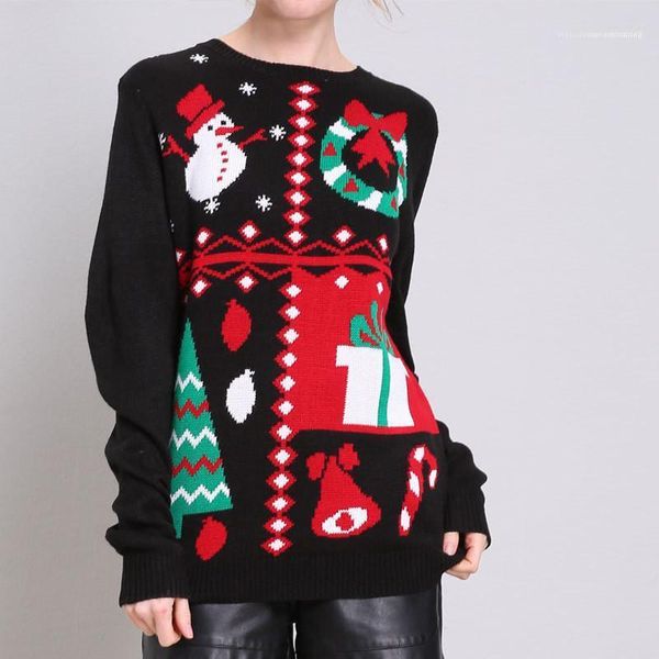 

sweaters casual females clothing christmas day womens designer sweaters fashion loose christmas print womens ugly christmas, White;black