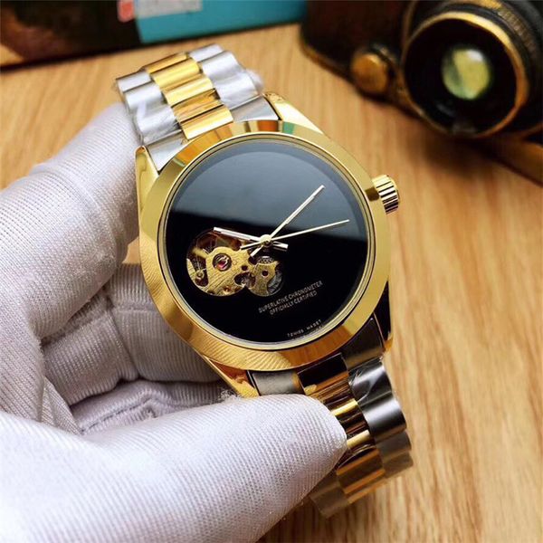 

горячие дизайнер продажа 40mm brand watch водонепроницаемый моды простой автоматические часы casual luxury mens полный стали механические ча, Slivery;brown
