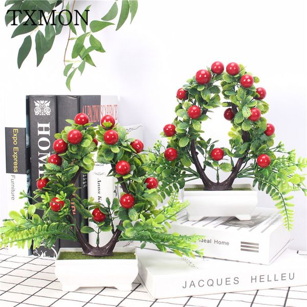 

exquisite artificial plastic green plant fruit tree simulation plant mini potted rich auspicious fruit home garden decorations