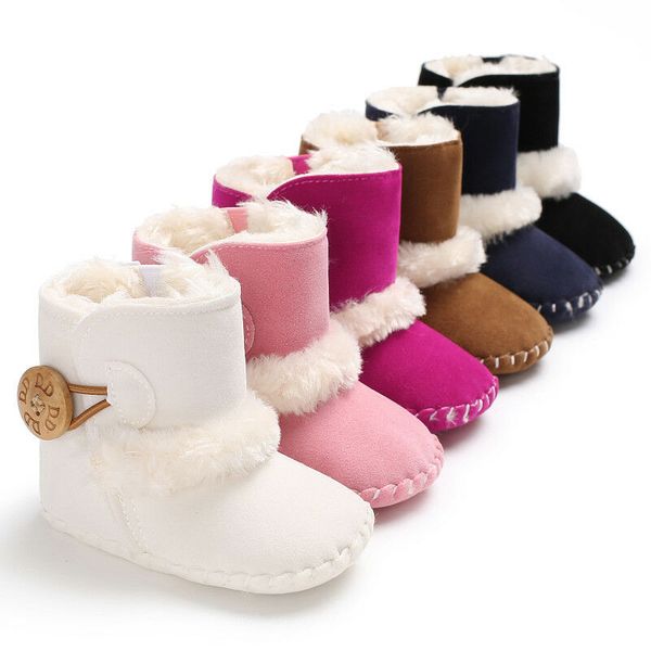

dropshipping 6color baby girl boy snow boots winter warm plush half boots infant kids new soft bottom shoes, Black;grey