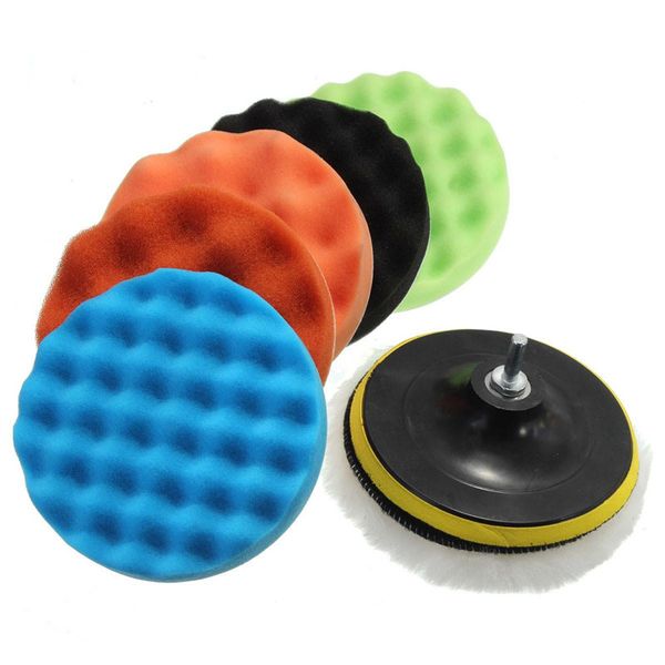 

7 inch 8pcs/set car polishing pad sponge buffing waxing boat car polish buffer drill wheel polisher tool removes scratches tools