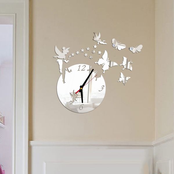 

3d diy large numerals luxury mirror wall sticker clock home bathroom decor