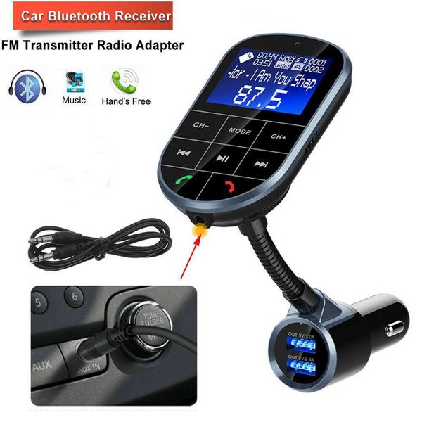 

beesclover bc37 car bluetooth wireless aux stereo audio receiver fm transmitter radio player