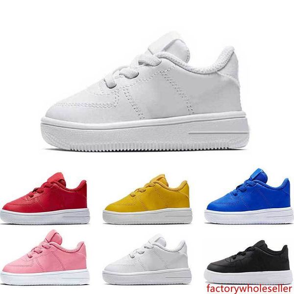 

2019 kids designer shoes for girl boys pink tirple white oreo bule yellow red leather flat platform fashion size 22-35