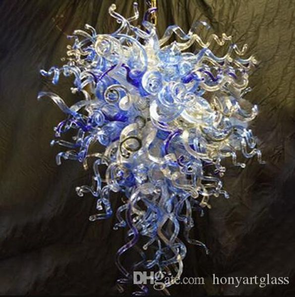 

Light Blue Beautiful Blown Glass Pendant Light Blown Glass Chandelier Lightings for Hotel Lobby Kitchen Decor