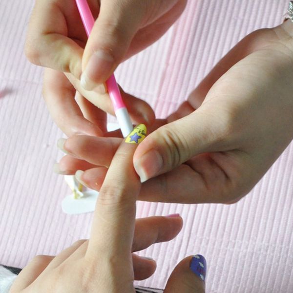 

selling candy color double-sided nail sticker push stick nail art tool, Black