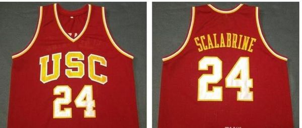 

custom men youth women vintage 24 brian scalabrine usc trojans college basketball jersey size s-4xl or custom any name or number jersey, Black