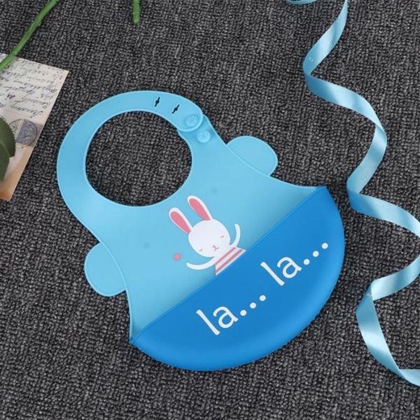 

1pc cartoon baby bibs waterproof soft silicone bib feeding saliva towel pig animal adjustable cloths bandana bibs for kid