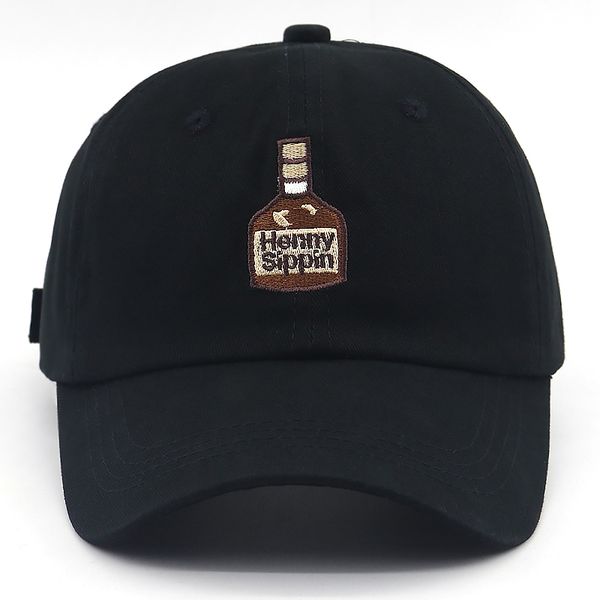 

new henny wine bottle embroidery baseball cap cotton adjustable henny dad hat for women men hip hop snapback hats all matched, Blue;gray