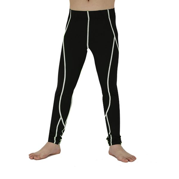 

lanbaosi kids fitness pants compression quick dry breathable boys tight leggings child skinny pant hombre trousers f50, Black