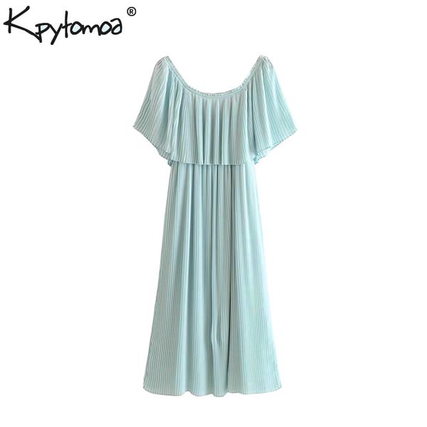 

vintage elegant ruffles pleated chiffon midi dress women 2019 fashion off the shoulder short sleeve dresses casual vestido mujer, Black;gray
