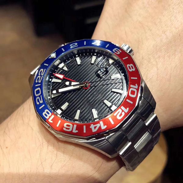 

Limited edition calibre 7 gmt automatic movement aquarancer black dial men watch 316 tainle band male clock