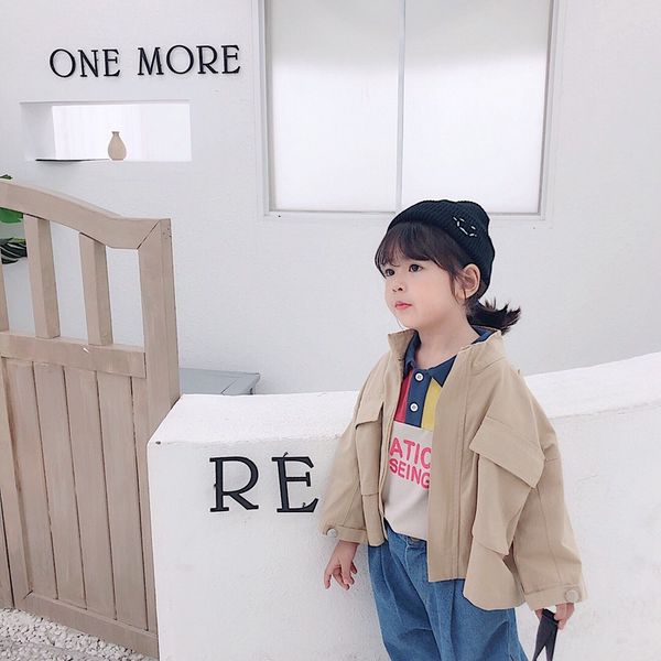 

new autumn korean style long section solid color tool windbreak jacket outwear with big pockets both for boys and girls, Camo