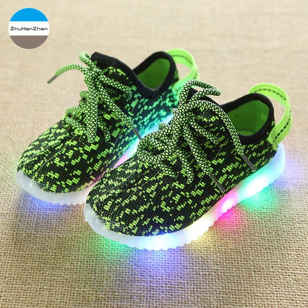 

2019 1 to 10 years old led lighted baby boys and girls fashion non-slip kids sneakers children casual shoes soft bottom shoes, Black