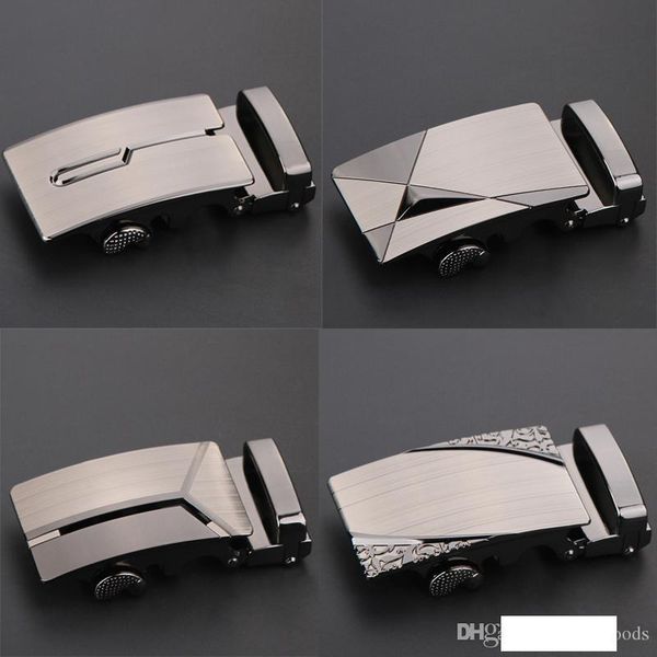 

fashion new 4 styles luxury leather men's automatic belt buckle fashion no waist strap belt waistband, Slivery;black