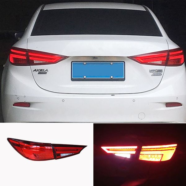 Araba Kuyruk Lambası İçin Mazda 3 Mazda3 Axela 2014-2018 LED Sis Lambaları Gündüz Işıklar DRL Otomobil Aksesuarları Koşu