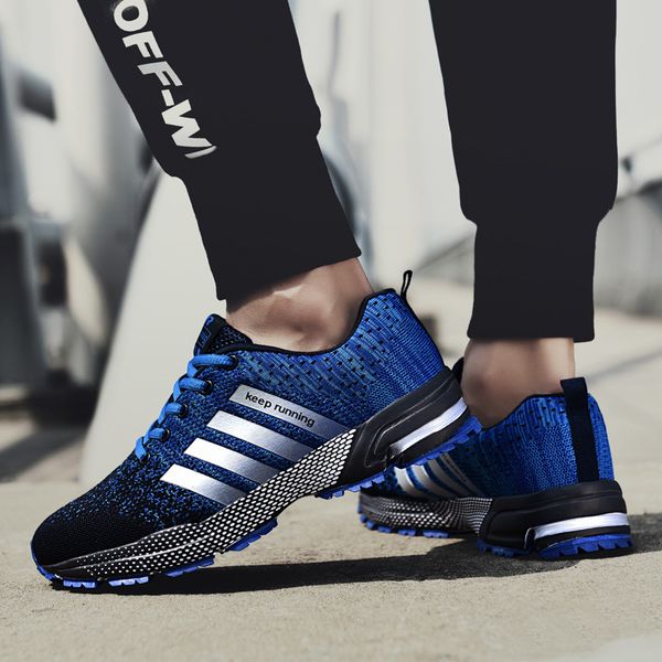 

new model breathable running shoes for men ultra light lace up exercise sneakers men outdoor sport shoes jogging shoes, Black