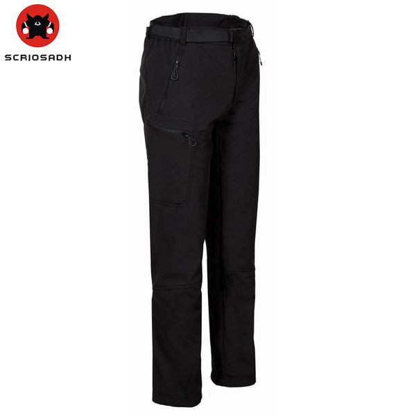 

2019 men's soft shell waterproof windproof thermal trousers outdoor brand sports camping mountaineering trousers fishing pants, Black;green