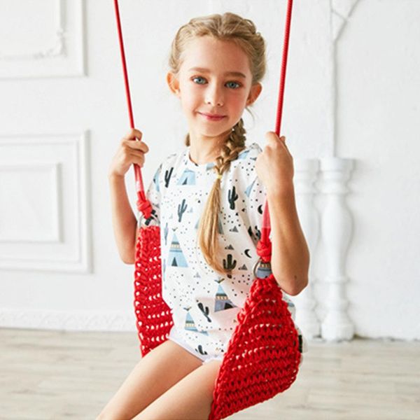 

children's swings toys indoor outdoor rope net swing seat adjustable rope strong and durable with soft anti-collision strips