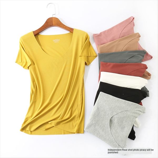 

2901 случайных ву hen женская футболка 18 лето круглый воротник сплошной цвет женщин основа футболка, White