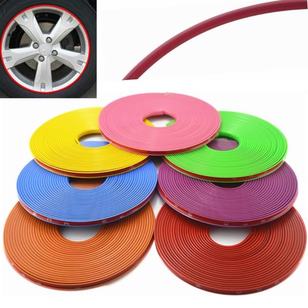 

universal 8m/roll car-styling car vehicle color wheel rims protector care tire guard line rubber moulding trim car sticker