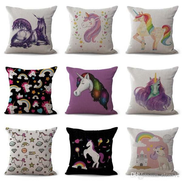 

животное лошадь единорог наволочка подушка белья хлопок throw площадь наволочка крышка decor drop shipping