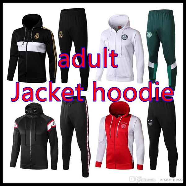 

real madrid hoodie football jacket 2019/20 paris mbappe tracksuit hoodie jogging19/20 survetement de foot chandal football jogging, Black