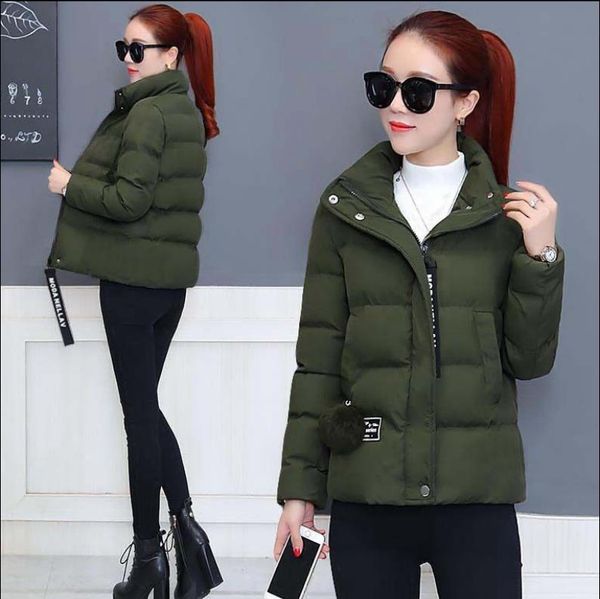 

women's basic jacketes coat 2019 winter new down cotton clothing fashion loose wild cotton short jacket 4919, Black;brown
