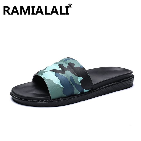 

summer men slippers fashion male soft beach shoes classic camouflage men flip flops footwear casual slides sandalias zapatos, Blue;gray