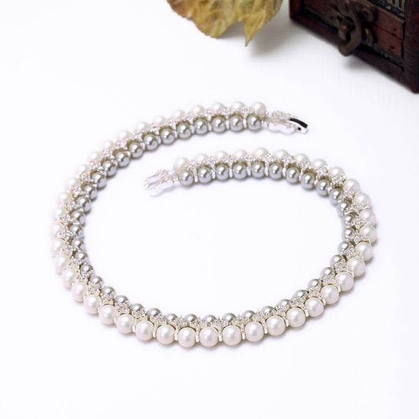 

fashion- choker individuality designer elegant pearl pendants for women birthday party vacation gift drop shipping 50cm, Silver