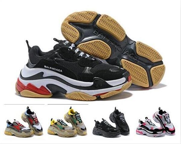 

paris casual running shoes 2019 18ss triple-s designer sneakers men/women triple s trainers sports shoes size 36-44, Black