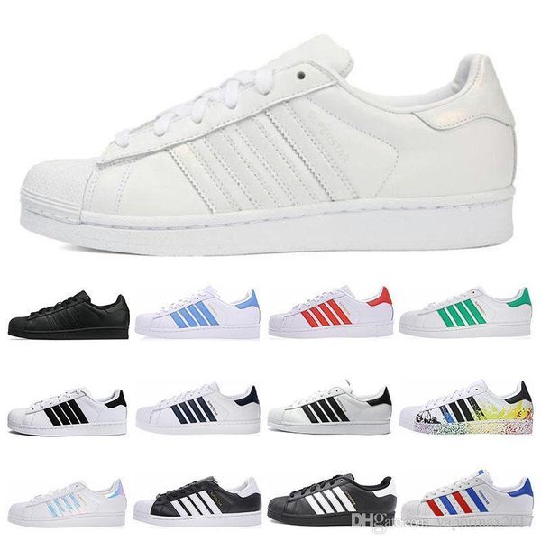

new super star white hologram iridescent junior men superstars 80s sneakers pride womens mens trainers superstar casual shoes 36-44
