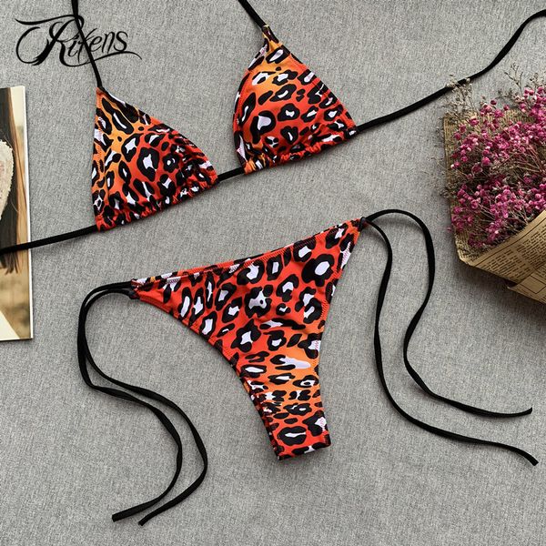 

urifens summer bikinis 2019 bathing suit beach swimwear women leopard swimsuit push up bandage thong biquinis femme ljn84, White;black