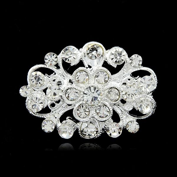 

rhinestone simple garland brooch fashion diamond neckline brooch clothing accessories wholesale, Gray
