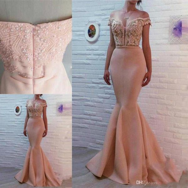 

sweetheart neck mermaid prom dresses zipper back crystal beaded satin sweep train evening dresses gowns party dresses robe de bal, Black