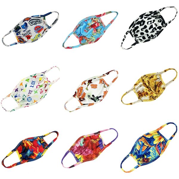 

designer printed masks half face anti haze mouth er masks washable breathable fashion print women man party mask outdoor cycling masks d #38, Black