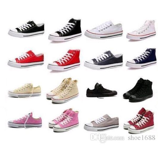 

2019 new big size35-45 new low-women men stars canvas shoes 15 colors laced up casual shoes sneaker shoes, Black