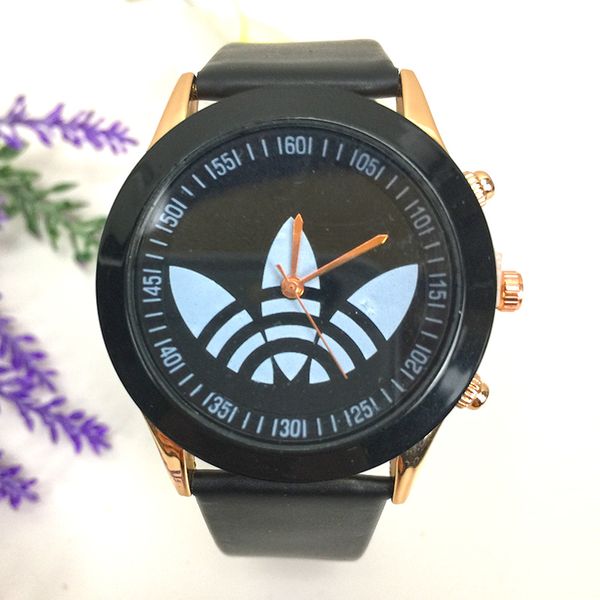 

2019 new fashion brand ad quartz watch men leather casual dress clover watches sports wrist watch reloj saati relogio masculino, Slivery;brown