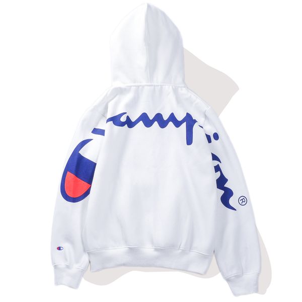 

champions designer luxury men hoodie tide brand sweatshirts back sleeve oversized letter printing large capacity pocket hoodie, White;black