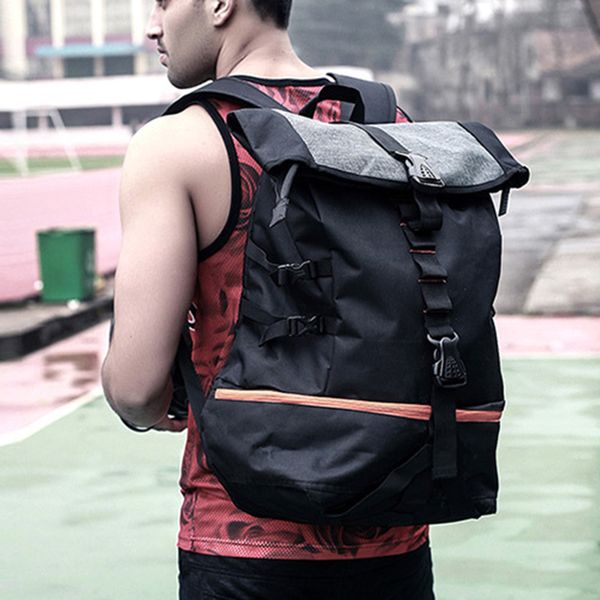 

outdoor sport training hiking backpack men large capacity basketball backpack rugby double shoulder bag laprucksack pack