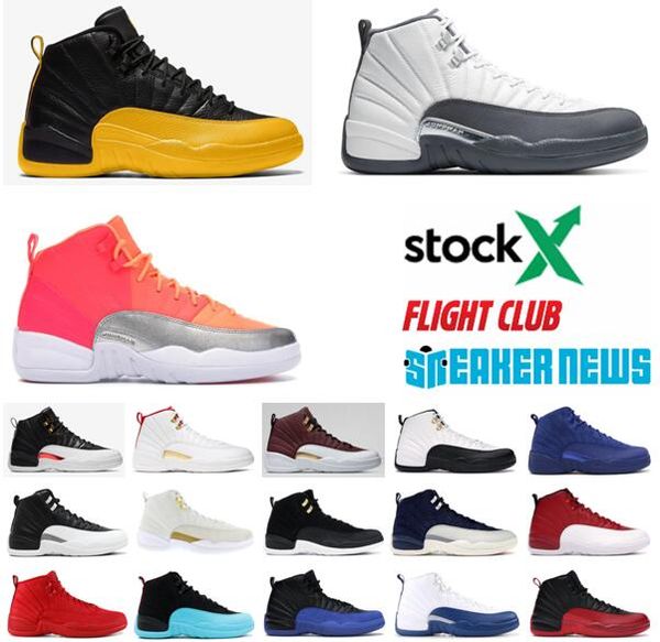 

jumpman airretrojordan 12s mens basketball shoes men 12 game royal flu game playoff triple white mens athletic sports sneakers with box