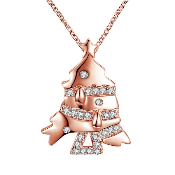 

pixnor festive rose gold crystal cubic zirconia charm fish pendant necklace elegant necklace for women girls, Silver