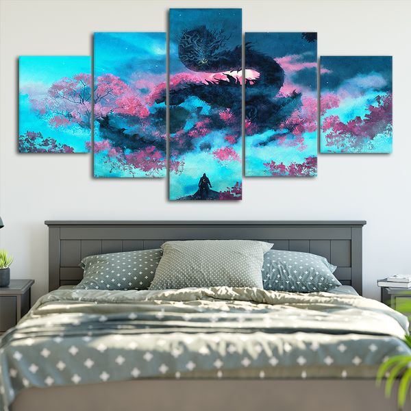 

sekiro: shadows die twice art холст плакаты wall art framework 5 шт. картины для гостиной hd печать изображения
