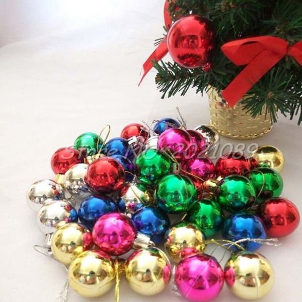 

36pcs christmas tree xmas balls decorations baubles party wedding ornament 3cm mix-color christmas ball ornaments