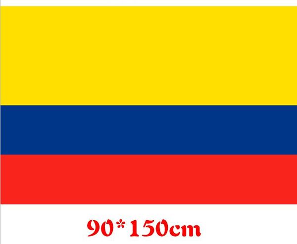 Flagge der Republik Kolumbien, Banner, 90 x 150 cm, kolumbianische Südamerika-Fans aus Polyester, jubelnde Flaggen, 90 x 150 cm, Partydekoration