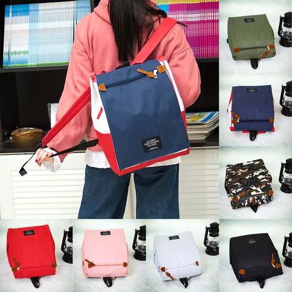 

casual women's backpack canvas backpack student bag travel solid color large capacity school bagdropship y502